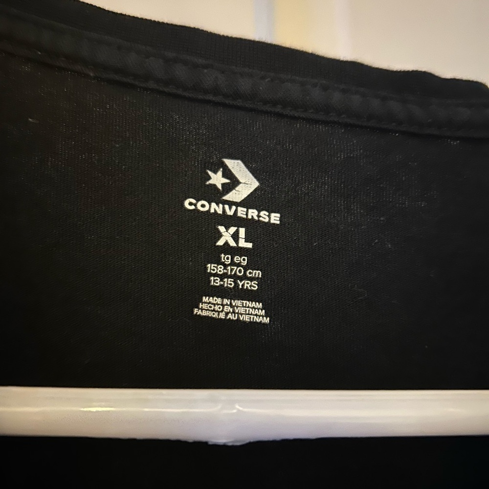 Converse Black Logo T-Shirt – Classic Graphic Tee, Size XL - Picture 2 of 3